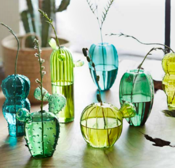 Glass Cactus Vases (1)